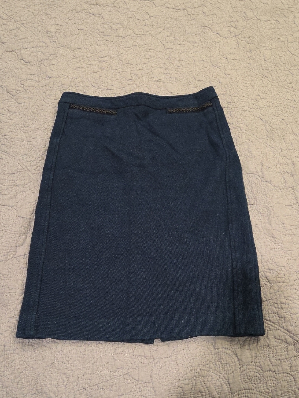 Nanette Lepore Navy Pencil Skirt with Trim Detail Size 8!
